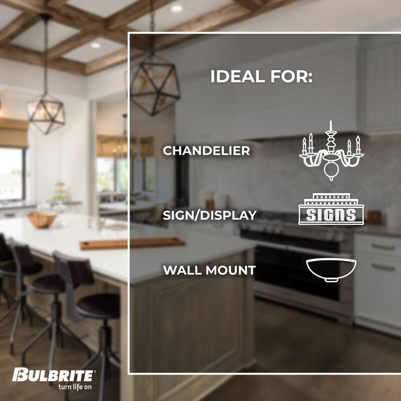 Bulbrite Pack of (4) Dimmable Clear Filament B11 Candelabra (E12) LED Bulb