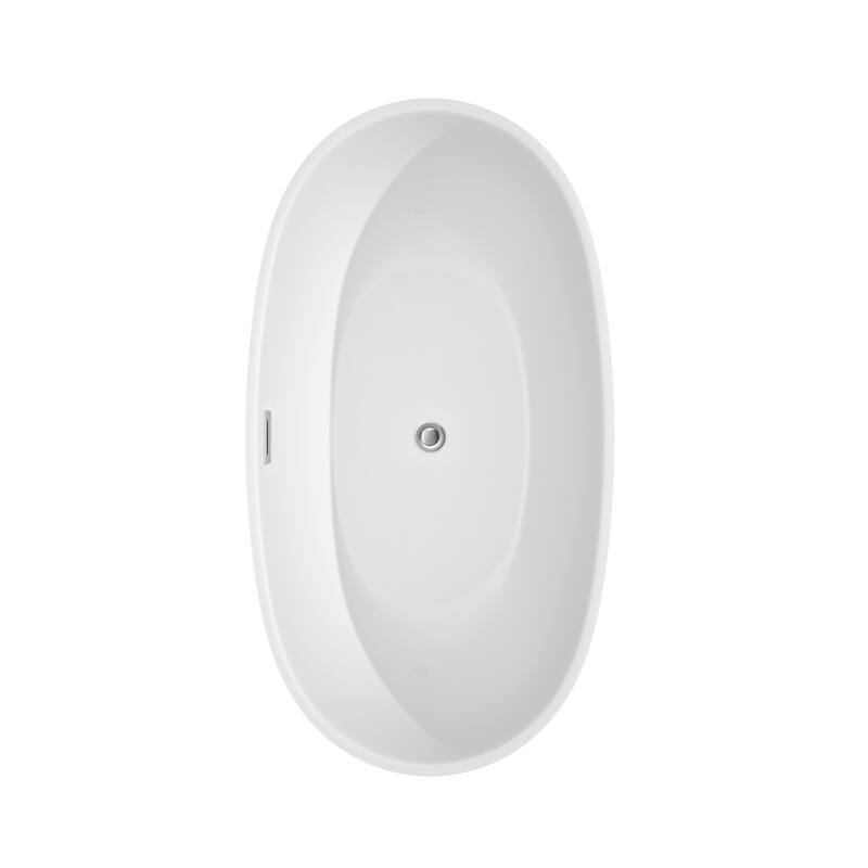 Wyndham Collection Juno 59-inch White Freestanding Soaking Bathtub