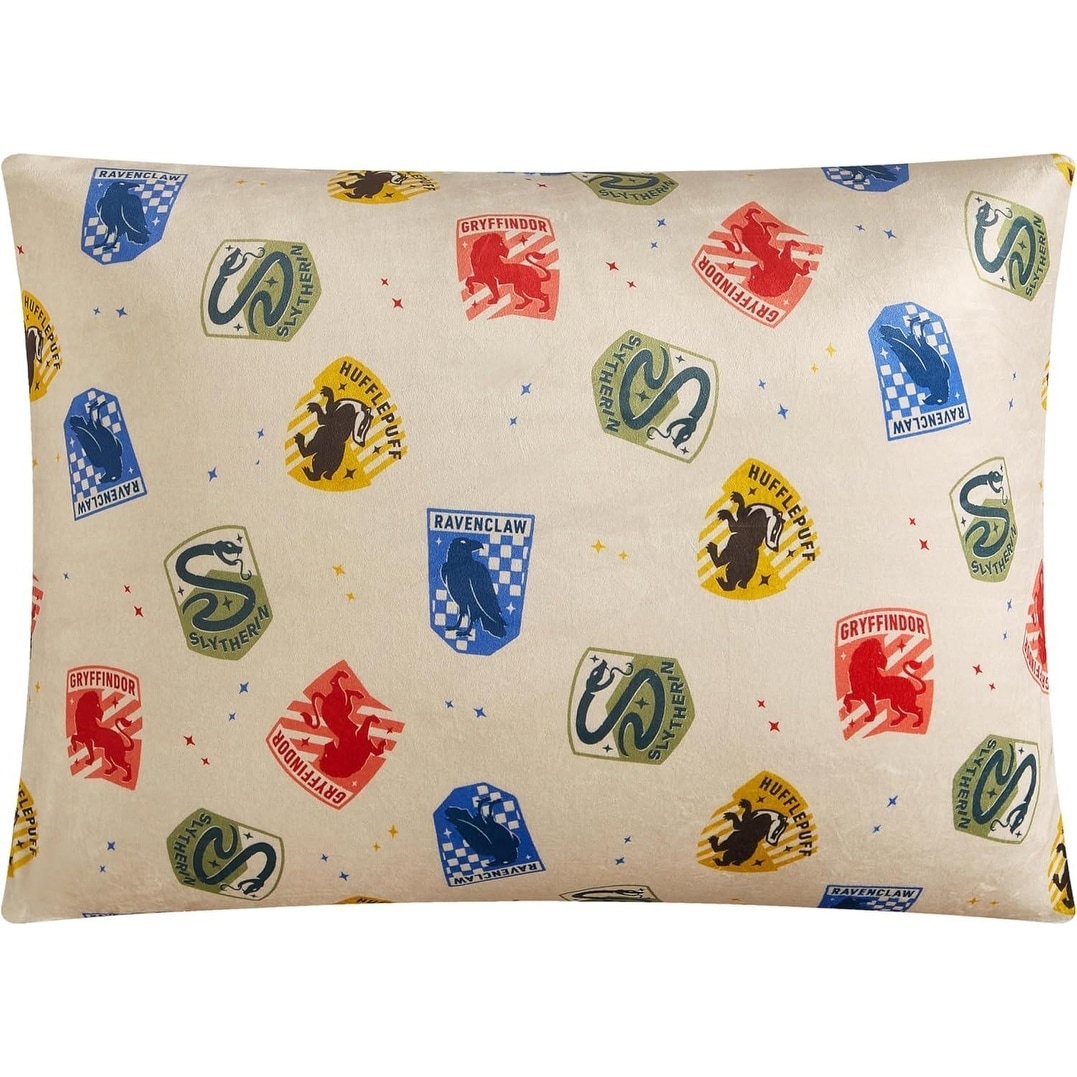 Harry Potter Hogwarts Houses Reversible Print Kids Smooshie Pillow, Decorative Bed Pillow