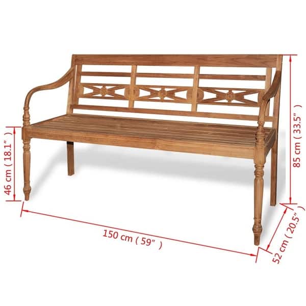 Shop Vidaxl Teak Wood Garden Bench Outdoor Home 3 Seater Furniture