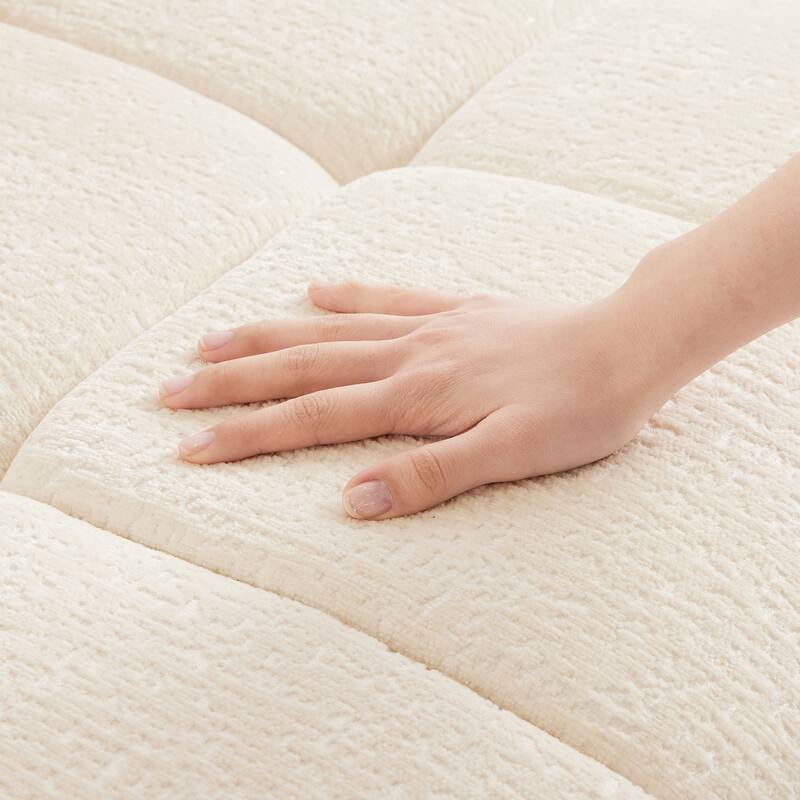 33 White Sofas White Chenille - Armless Seat and ottoman