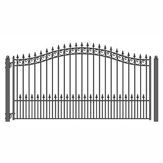 ALEKO Steel Single Swing 18 ft Driveway Gate Prague Style Black - Bed ...