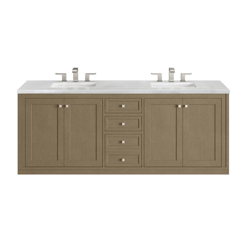 Chicago 72" Double Vanity, Walnut Whisper