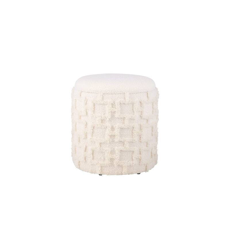 Handwoven Fabric Storage Ottoman