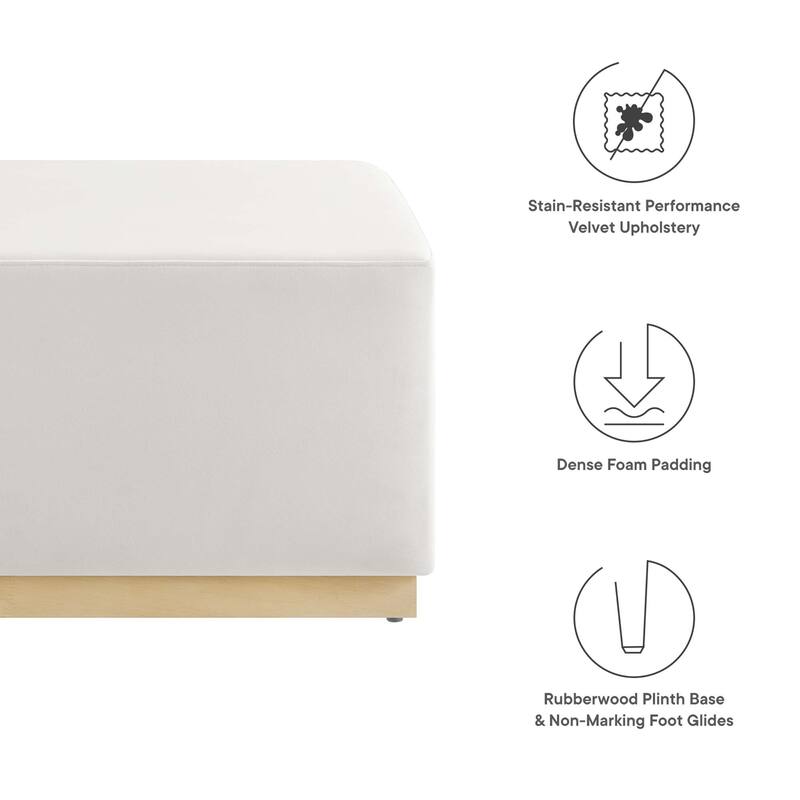 Tilden 17"/28" Square Performance Velvet Upholstered Ottoman