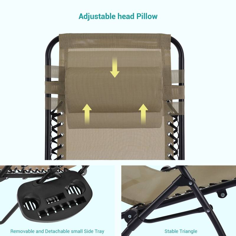 Bonosuki Patio Zero Gravity Chair Foldable Recliner Lounge Chair