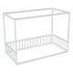 preview thumbnail 19 of 31, American Design Wooden Canopy Twin Size Floor Bed with Fence and Guardrails