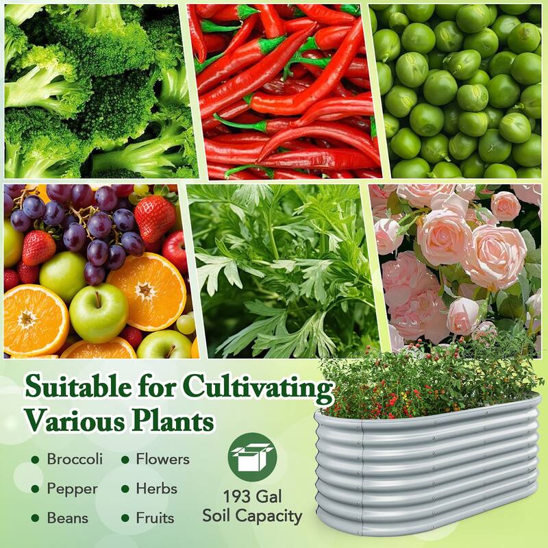 Gymax Raised Garden Bed Kit Planter Raised Garden Boxes Outdoor 65'' x