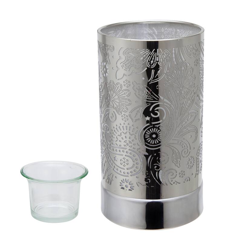 7" Touch lamp/Oil burner/Wax warmer-Silver Secret Garden - 3.75*3.75*7