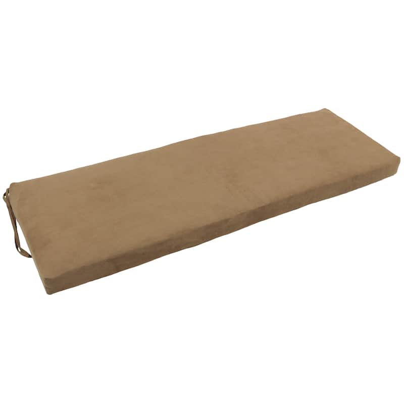 Microsuede Indoor Bench Cushion (48-, 51-, or 54-inches wide) - 54" wide - Java