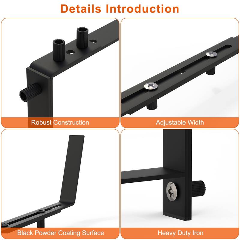 Expandable Planter Box Holder Brackets with Screws and Tools for Deck Porch Balcony - 20.08” x 8.27” x 0.79”