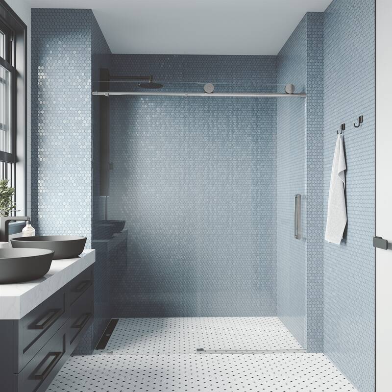 VIGO Elan Frameless Sliding Shower Door