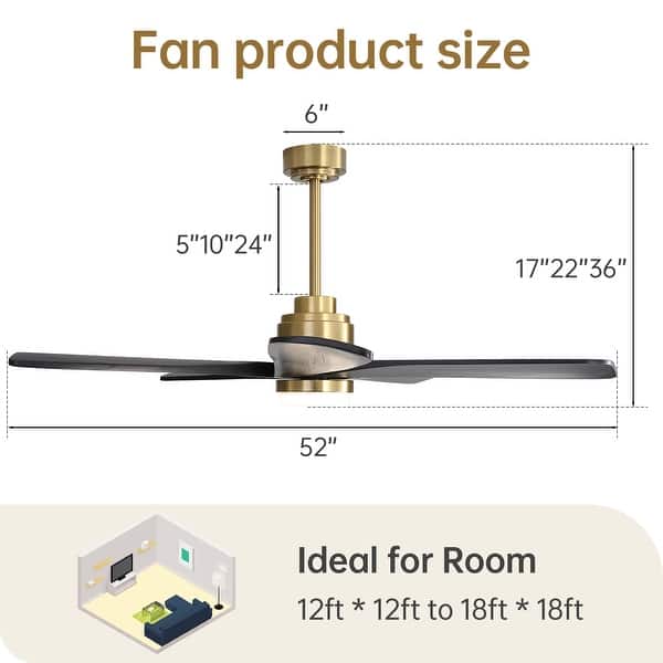 dimension image slide 10 of 18, Modern Ceiling Fan With Light Smart Life APP Remote Control Timer For Alexa Google Bedroom Farmhouse