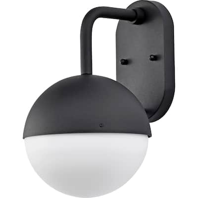 Atmosphere 6W LED Medium Wall Lantern Matte Black with White Opal Glass