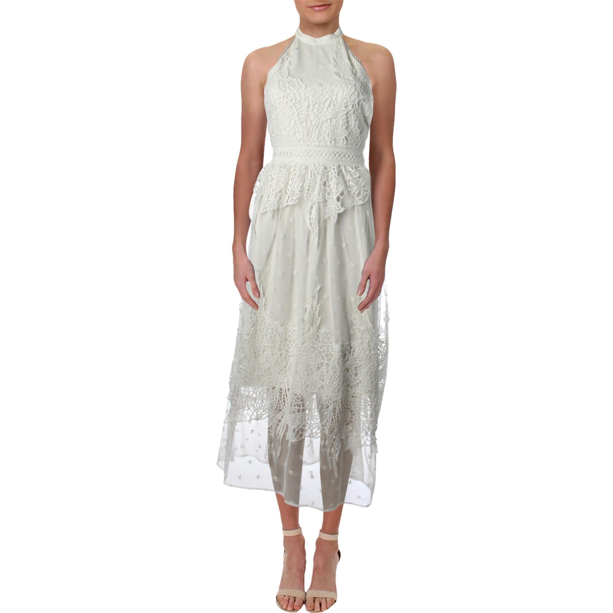 aqua lace midi dress