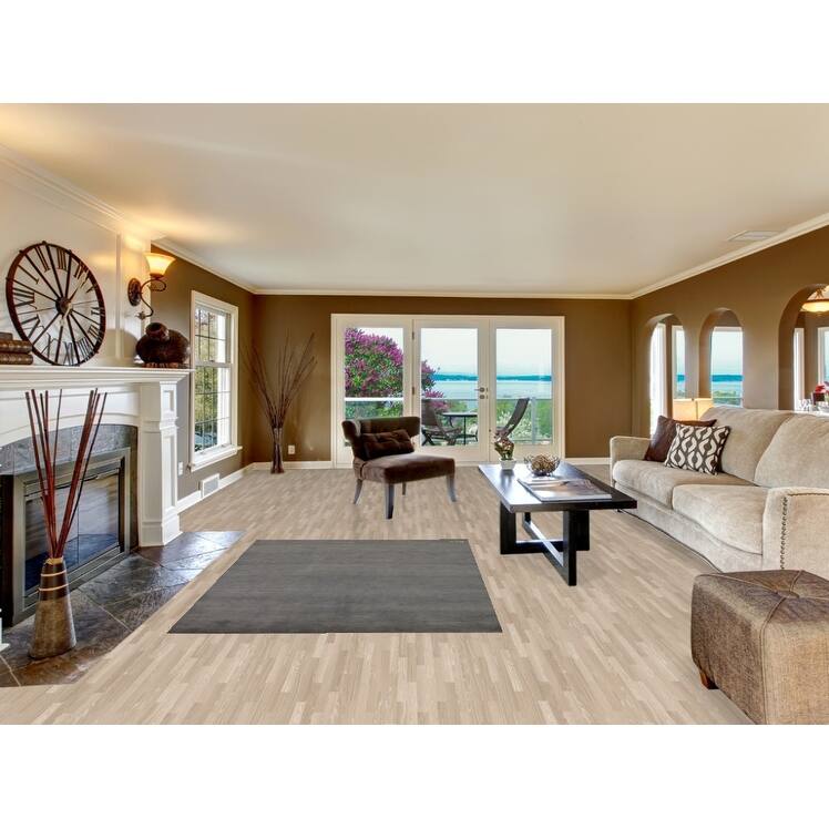 Gray Gabbeh Modern Area Rug Handmade Wool Carpet - 4'9" x 6'4"