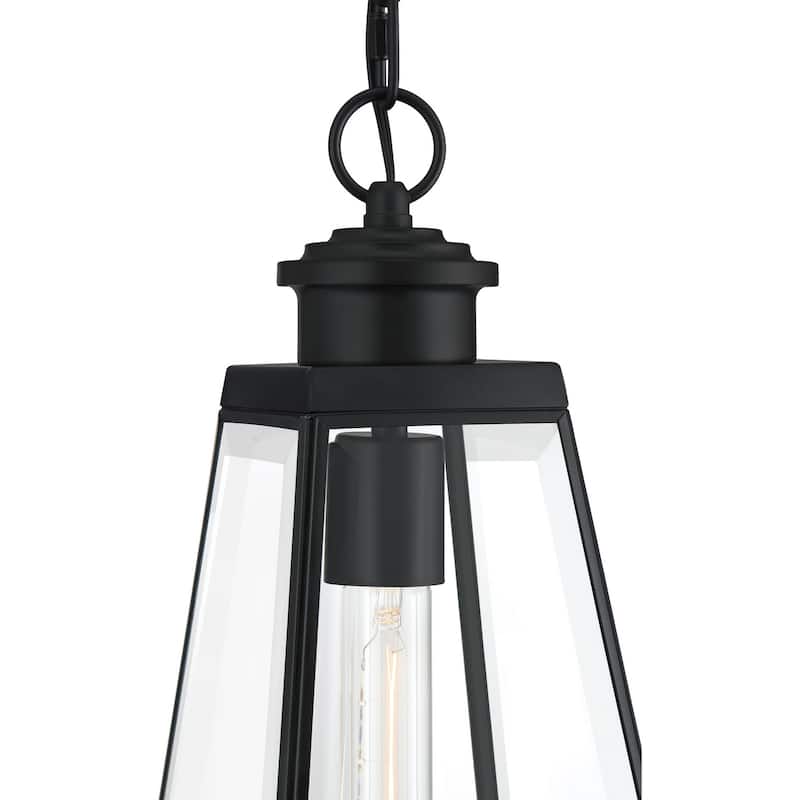 Paxton 1-Light Outdoor Hanging Lantern in Matte Black
