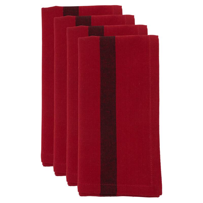 Table Napkins With Banded Design (Set of 4)