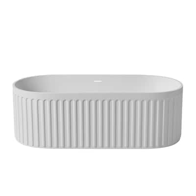 67" Solid Surface Freestanding Bathtub in Matte White