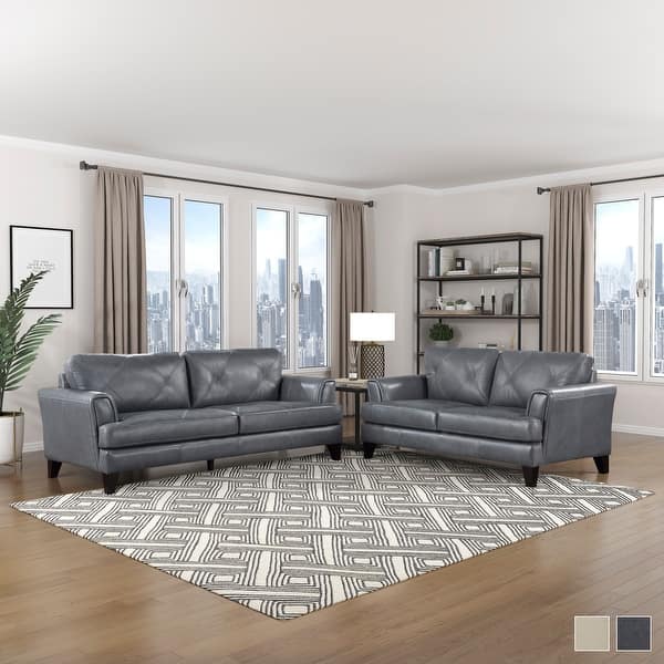 slide 2 of 19, Fremont & Park Howe 2-Piece Leather Living Room Sofa Set