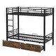 preview thumbnail 5 of 9, Metal Bunk Bed With drawers, Twin, Black