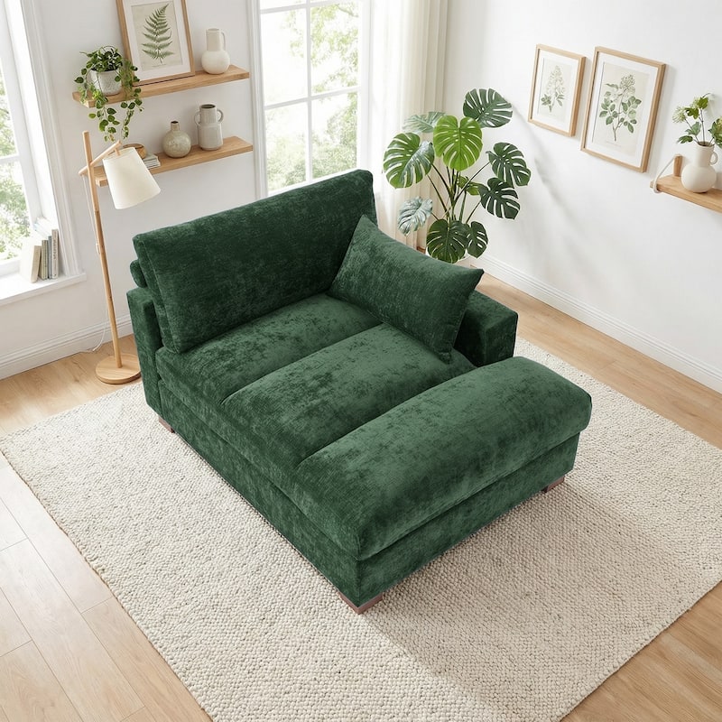 Modern Corduroy L-Shaped Sofa Chaise Lounge Couch