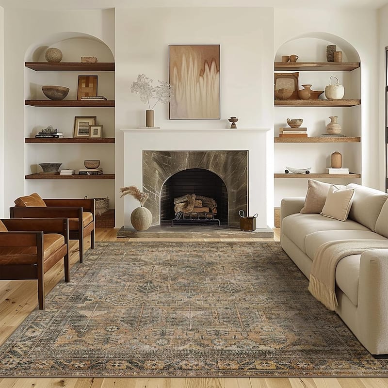 Mcow EverEase Collection Low Pile Machine Washable Non-Slip Area Rug