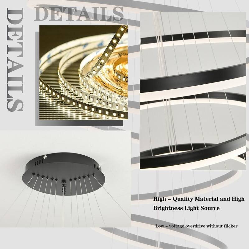 Modern LED Ring chandelier Large High Ceiling Chandelier