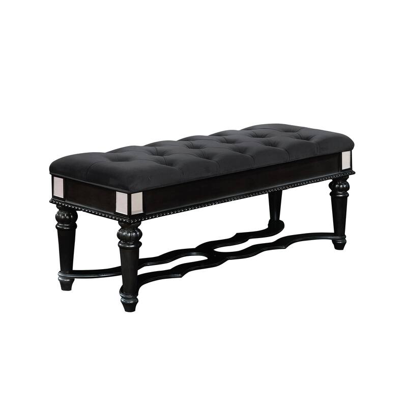 Zeln Traditional Fabric Tufted Upholstered Accent Bench by Furniture of America