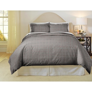 Pointehaven Derby 180 GSM Cotton Flannel Oversized Duvet Set