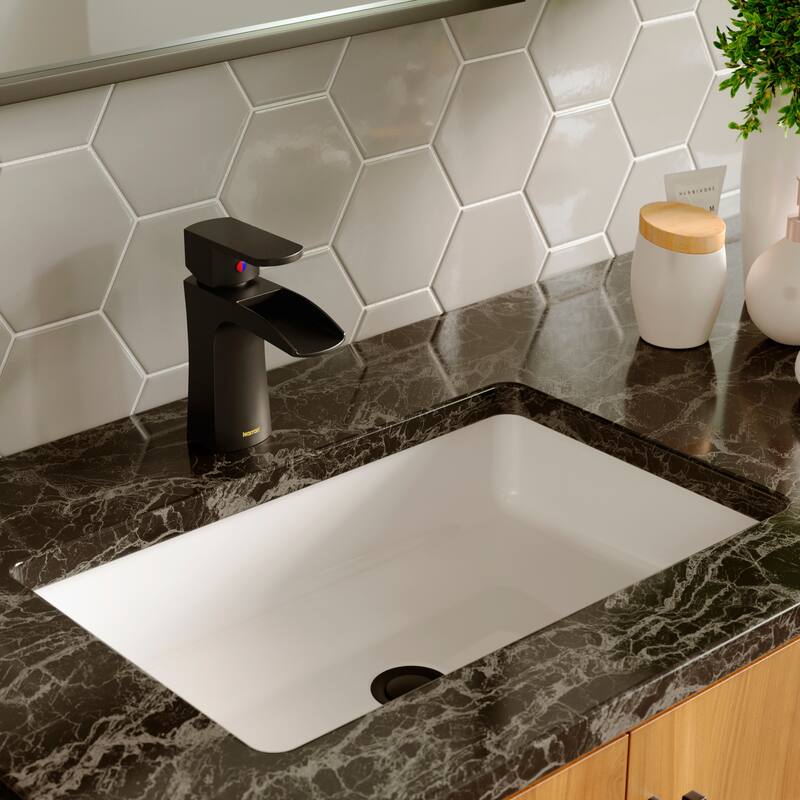 Karran Kassel Single Hole Single Handle Basin Bathroom Faucet with Matching Pop-up Drain