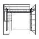 preview thumbnail 1 of 6, Black Metal Loft Bed with Long Desk Full - Black