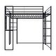 preview thumbnail 1 of 6, Full Size Metal Loft Bed with Long Desk Full - Black