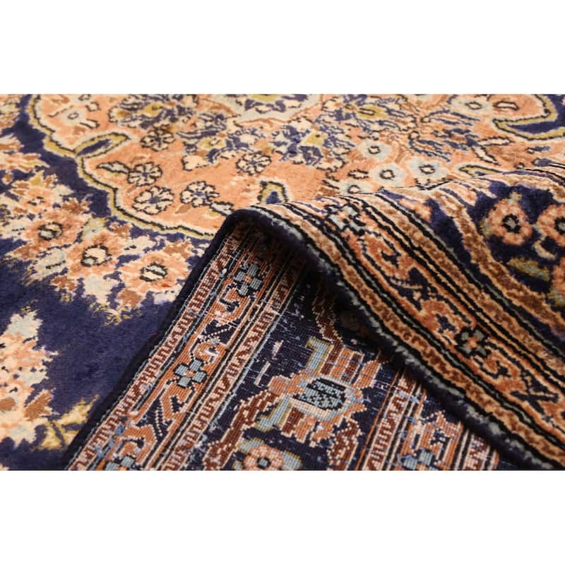 ECARPETGALLERY Hand-knotted Kayseri Vintage Dark Navy Wool Rug - 4'5 x 7'2