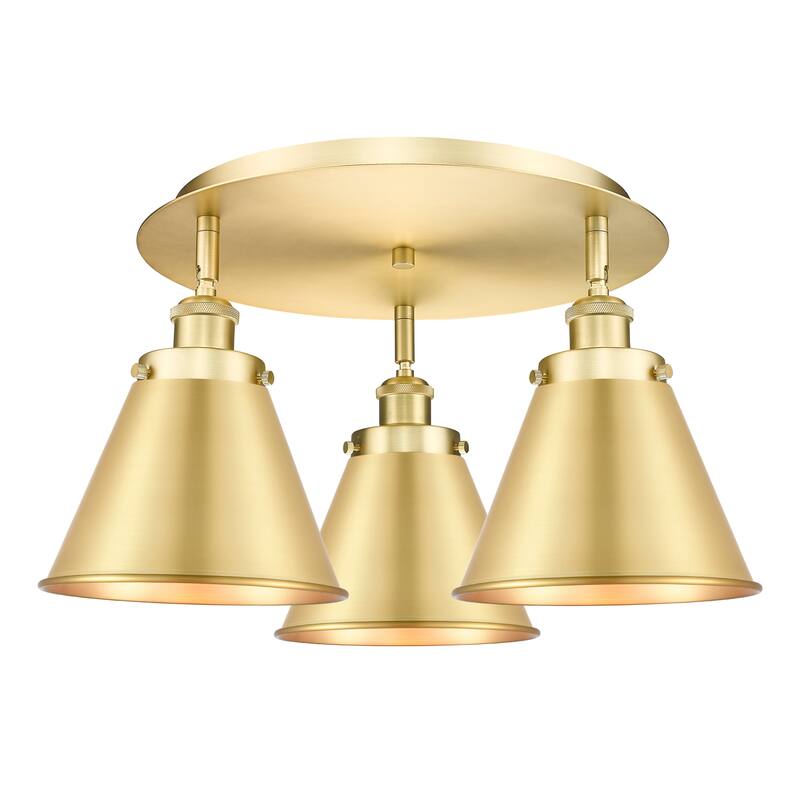 Innovations Lighting Ballston Urban - 3 Light 20" Flush Mount - Satin Gold