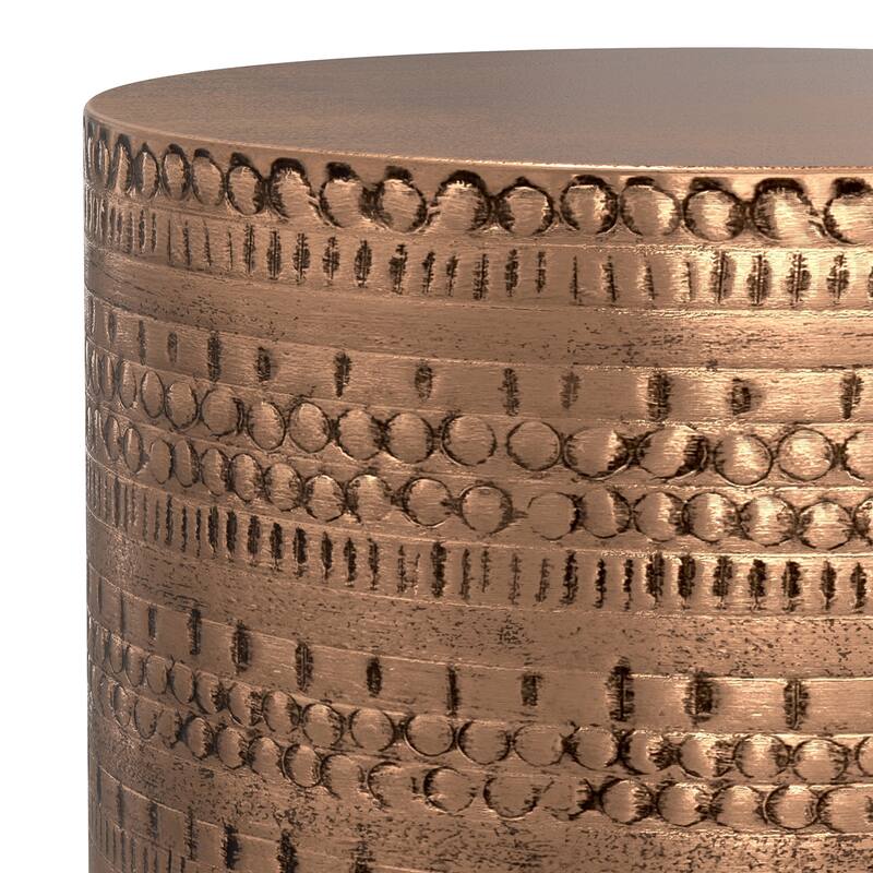 WYNDENHALL Jean 15" Wide Tribal Pattern Metal Accent Table & Assembled - 15"w x 15" d x 20" h