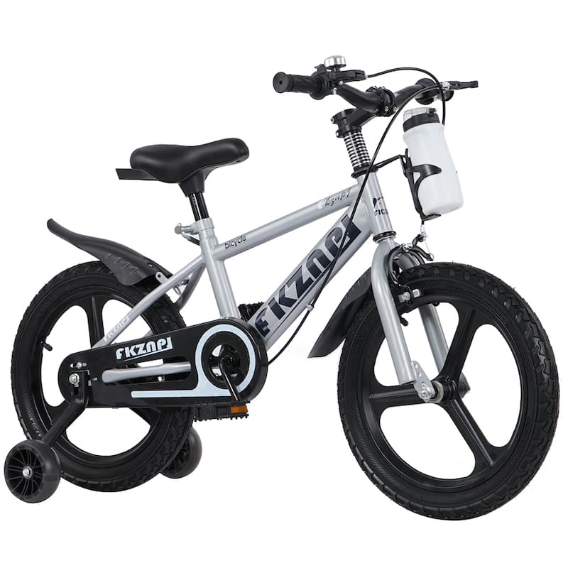 16 Inch High Carbon Steel Frame, Little Daisy Kids Bike w/Kettle & Training Wheels, Magnesium Alloy Wheels Bicycle for 2-7 Years