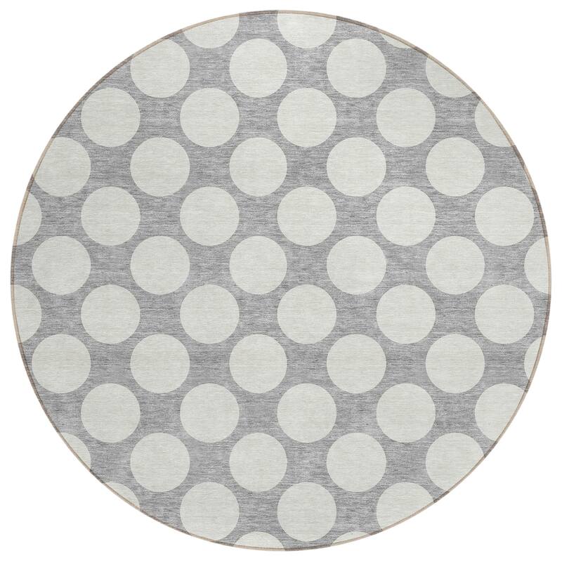 Machine Washable Indoor/ Outdoor Chantille Modern Dots Rug