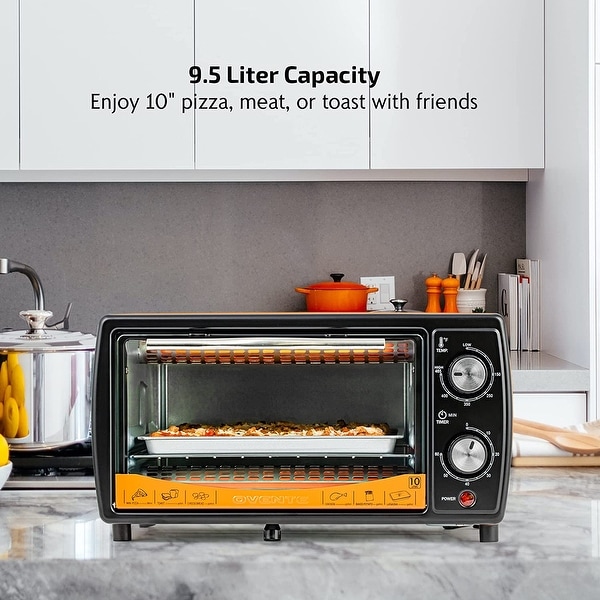 Ovente Countertop 4 Slice Capacity Conventional Oven w Baking Pan Crumb Tray Grill Rack Copper Bed Bath Beyond 35353611