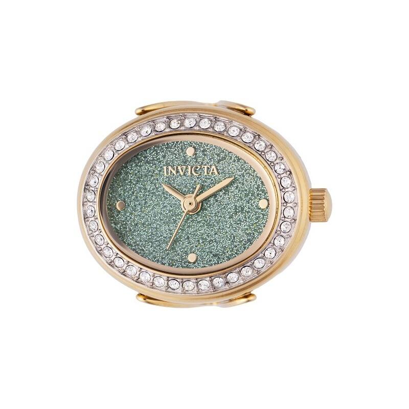 Invicta Angel 49602 Women Gold Tone Green Glitter Dial Crystal Oval Ring Watch Invicta Women Oval Wristwatches for sale | eBay main image 4