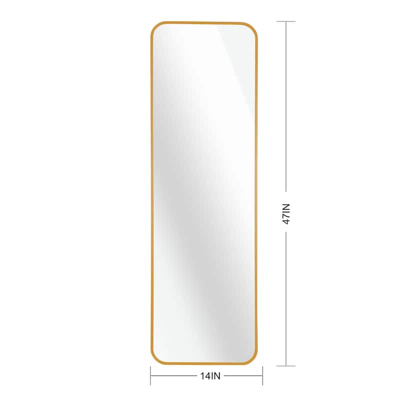 47"x14" Rectangular Mirror with Aluminum Frame for Bathroom