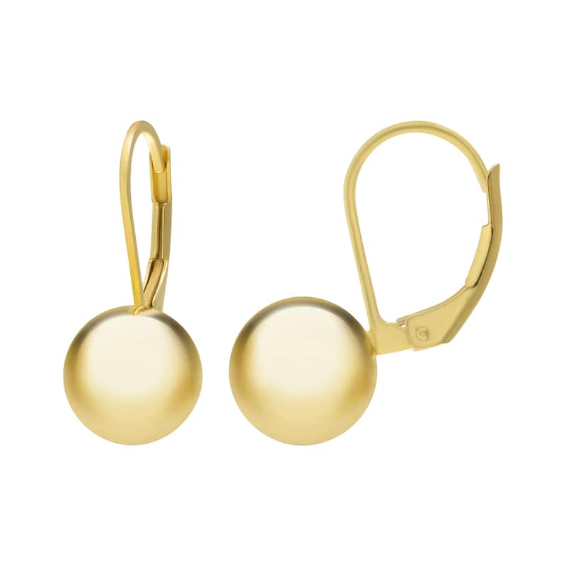 Victoria Townsend Gold Over Sterling Silver Ball Leaverback Earring