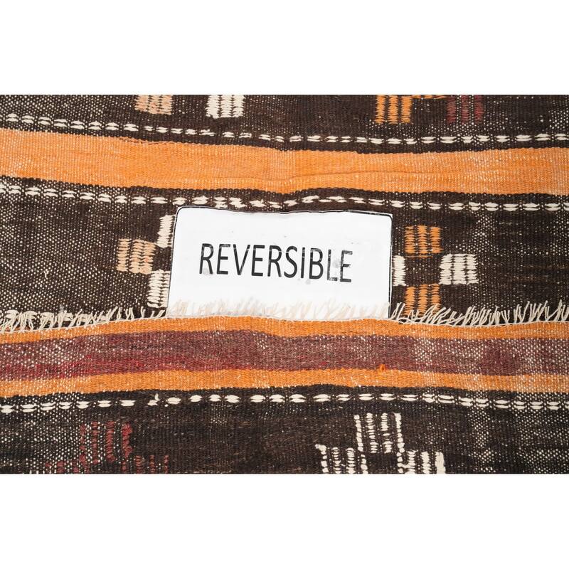 Hand Woven Oriental 100% Wool Carpet Southwestern Tribal Multi-Colored Kilim Area Rug - 8' 2'' X 5' 9''