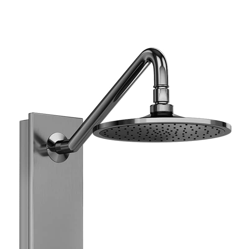 Aloha 8-in Rain Showerhead Shower System with 2-Body Jets and Multi-function Handshower Brushed Stainless Steel