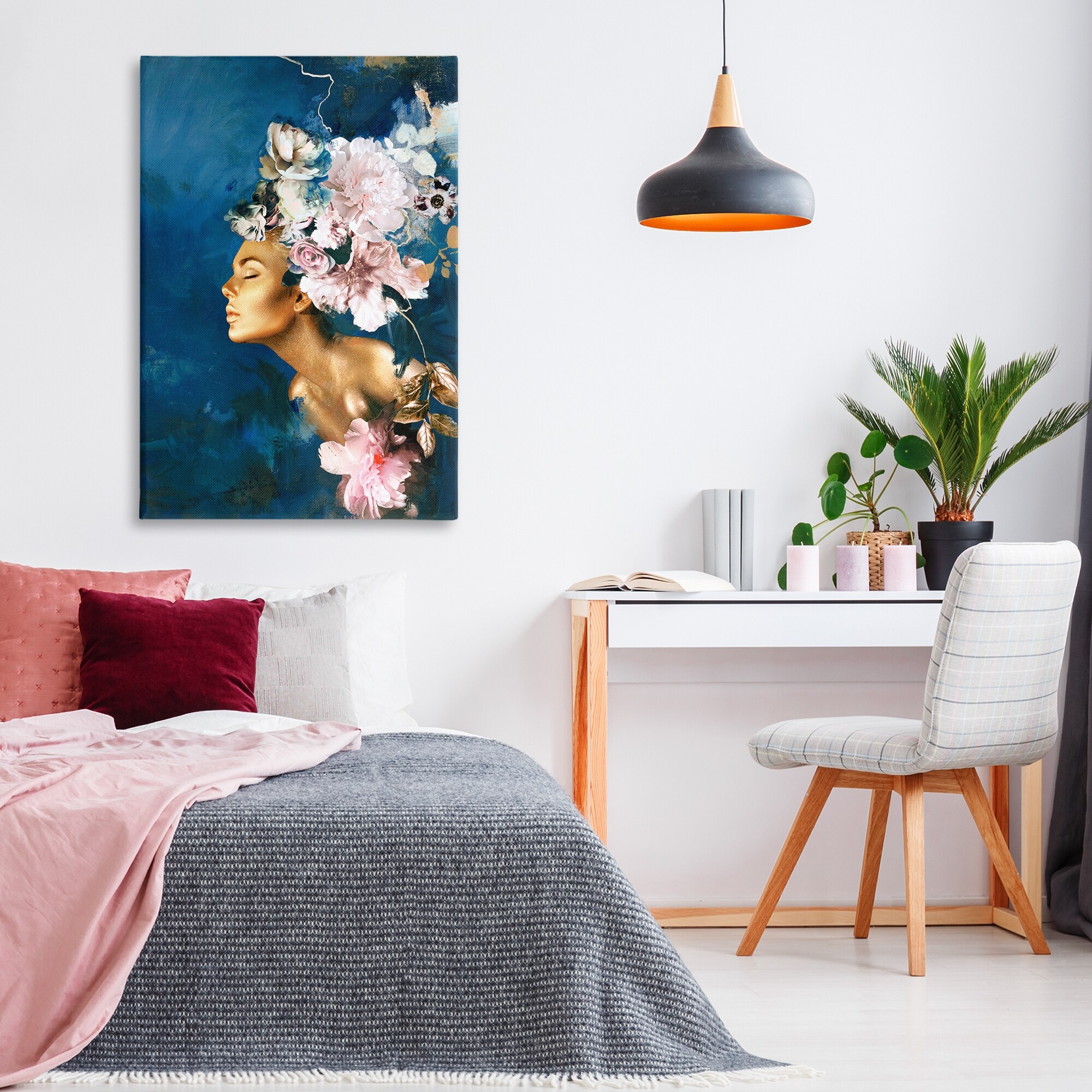 Stupell Sophisticated Floral Woman Canvas Wall Art Design By