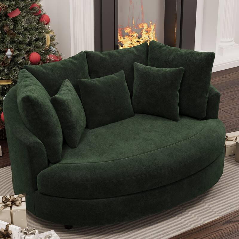 70.1"W Modern Chenille Loveseat with 7 Cushions,Oversized Accent chair