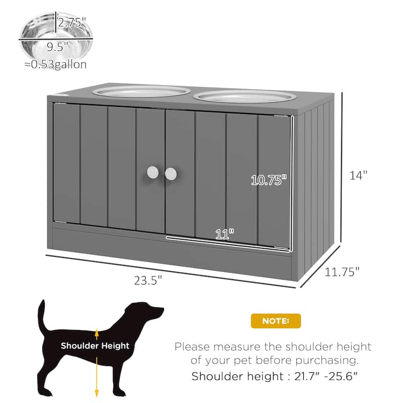 Large Elevated Dog Bowls,Storage Cabinet Containing Large 44L Capacity,Raised Dog Bowl Stand Pet Food Bowl Dog Feeding Station