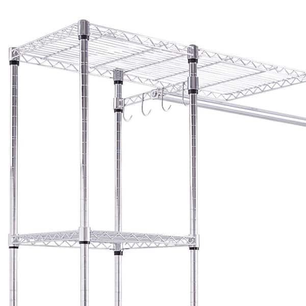 Shop Gymax Expandable Closet Organizer Free Standing Clothes