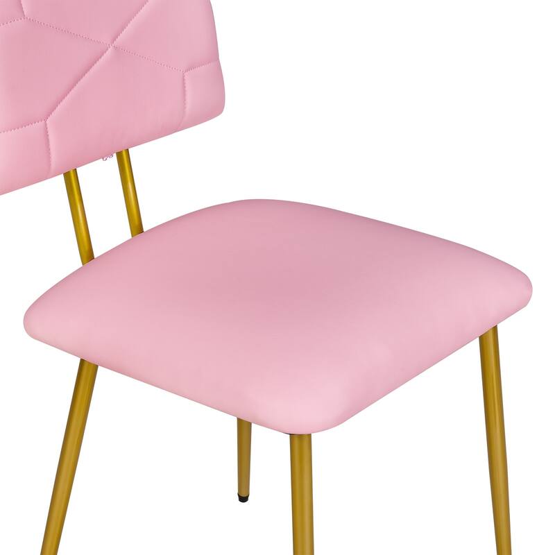 VECELO PU Leather Dining Chairs 2/4-Pack X-Back Side Chairs with Gold/Black Legs for Living room Bedroom Study Kitchen