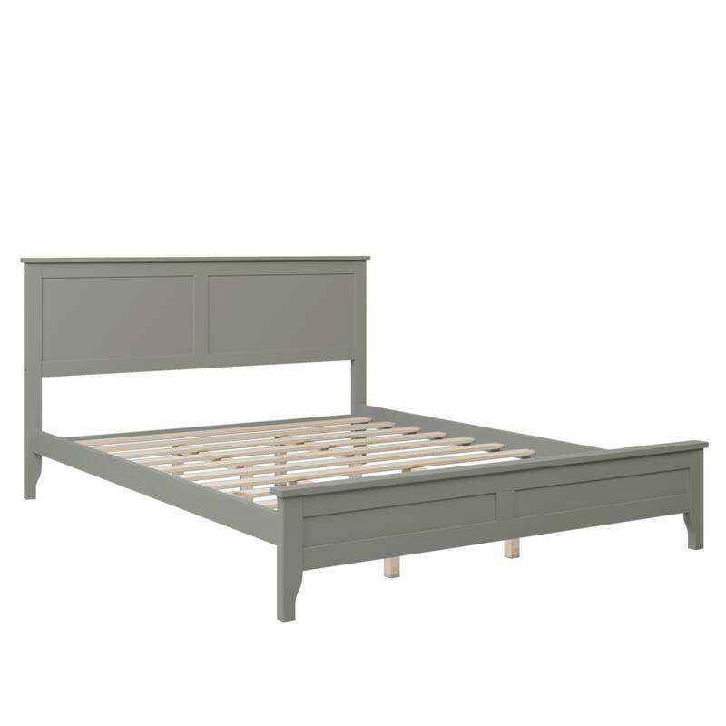 Modern Solid Wood Platform Bed with Wear-Resistant Finish